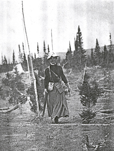 Mina Benson Hubbard on the trail