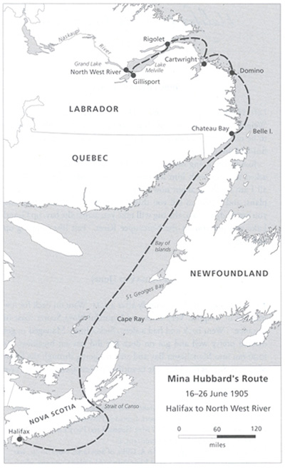 Mina Benson Hubbard's map of Labrador