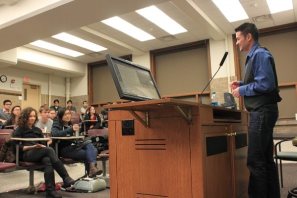 Thomas Beatie speaking at Northwestern