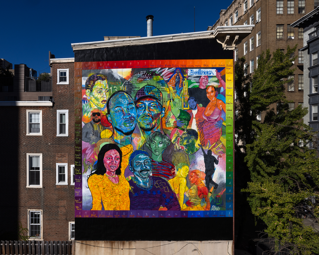 Photograph of Finally on 13th mural, colorful painting on the side of a building